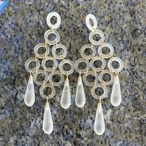 Cult Gaia Elegant Gold and lucite Chandelier Earrings